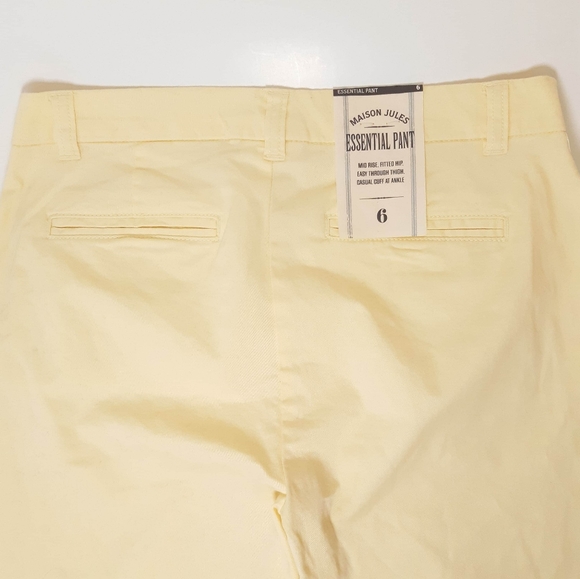 Maison Jules Yellow Essential Pant Trouser Size 6 - Picture 3 of 4